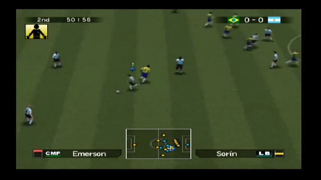 Pro Evolution Soccer 5 - Gameplay (Argentina vs Brazil) Playstation 2 смотреть онлайн