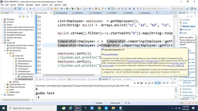Sort by two or multiple fields using java 8 смотреть онлайн