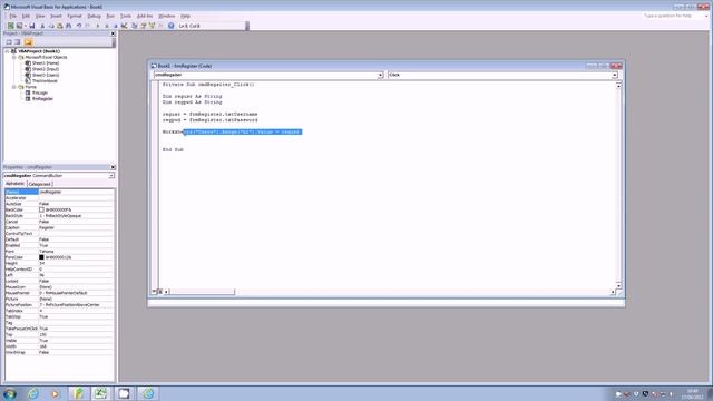 Step 4 - Creating an Excel Login and Register form using VBA смотреть онлайн