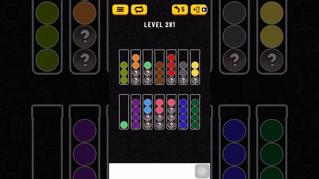 Ball Sort Puzzle Level 281 #ballsortpuzzle #ballsortpuzzlegameplay #puzzlegame #mobilegames