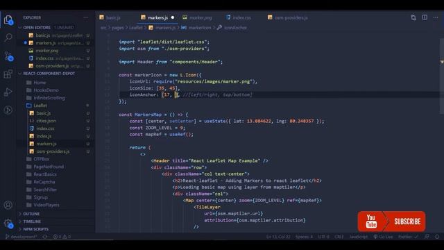 Adding custom markers in open street maps with react leaflet | React Leaflet | Part 2 смотреть онлайн