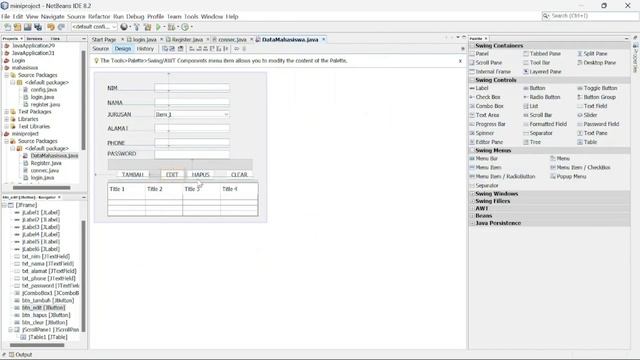 Pembuatan Form Data Mahasiswa Menggunakan JAVA di Neatbeans IDE 8.2 смотреть онлайн