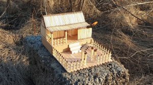 Как сделать огненный дом из спичек | Спичечный домик