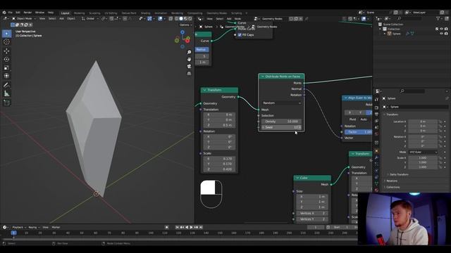 Blender Geometry Nodes Tutorial: Creating a Crystal Generator | MTR Animation смотреть онлайн
