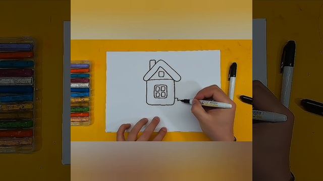 Английский для детей. Рисуем дом. My house. смотреть онлайн