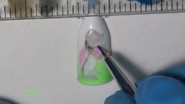 Зайчик на ногтях пошагово Роспись гель-лаком Дизайн ногтей. смотреть онлайн