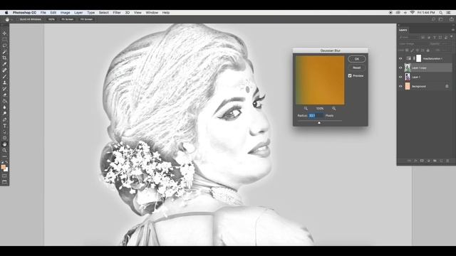 फोटोशॉप में पेंसिल स्केच कैसे बनाये | Pencil Sketch in Photoshop | Creative Photo Effect смотреть онлайн
