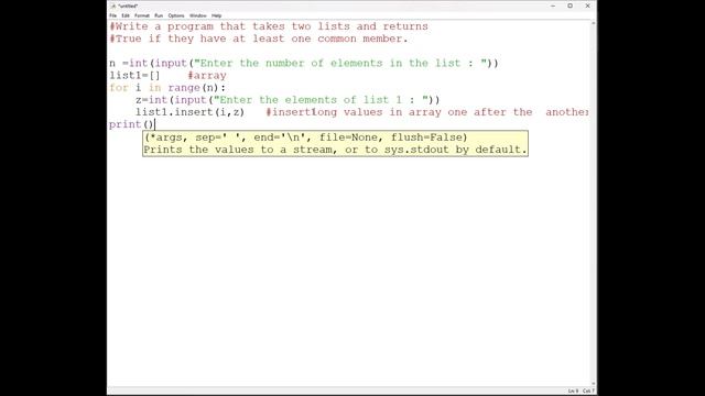 Write a Python program that takes two lists and returns True if they have at least one common membe смотреть онлайн