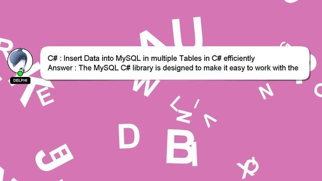 C# : Insert Data into MySQL in multiple Tables in C# efficiently смотреть онлайн