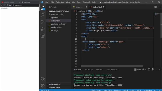 Upload Images In Node.js смотреть онлайн