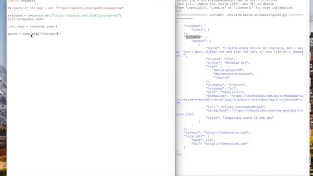 Building a Python Quote of the Day Script in under 5 minutes! смотреть онлайн