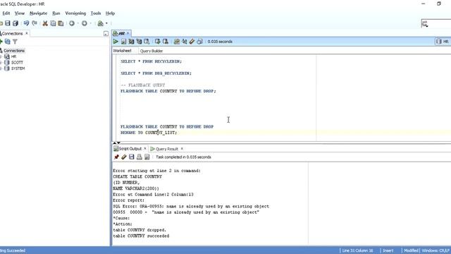 How to recover a dropped table in oracle? смотреть онлайн