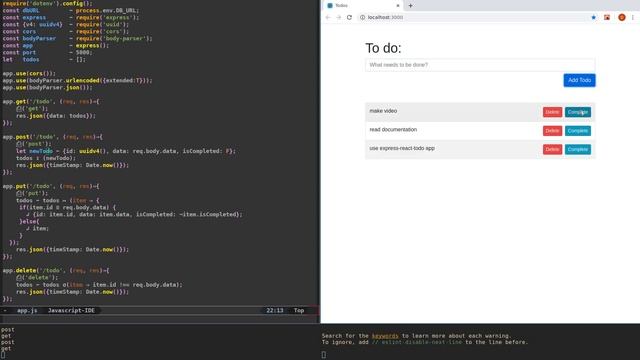 (first draft) Todo App: Express React React- bootstrap смотреть онлайн