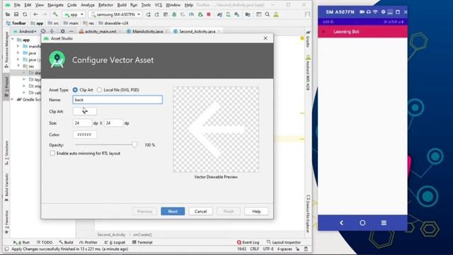 How to add BackButton /UpButton on Toolbar in Android Studio|Learning bot| смотреть онлайн
