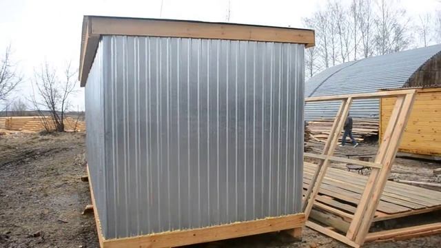 Строительная бытовка в профлисте 6 метров, внутри отделка вагонкой смотреть онлайн