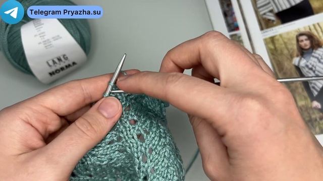 Ажурный узор спицами из шнурочной хлопковой пряжи! ПОВТОРЯЕМ ВСЕГО 4 РЯДА! Красивый и простой узор