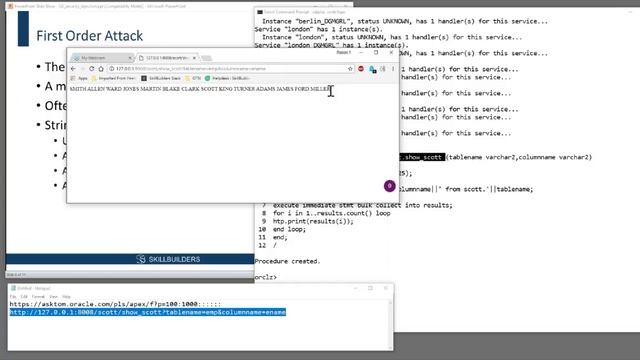 Oracle Database Security - PL/SQL and SQL Injection Lesson 4 - Demo, First Order Attack смотреть онлайн