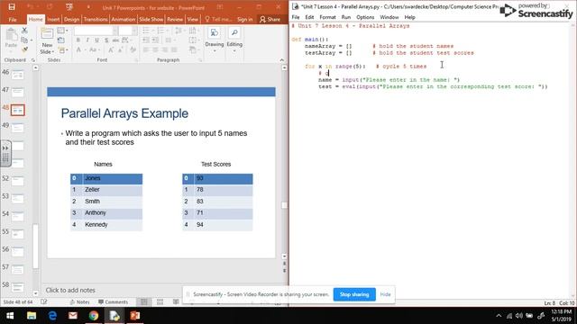 CS in Python - Unit 7 Video 4B - Parallel Arrays смотреть онлайн