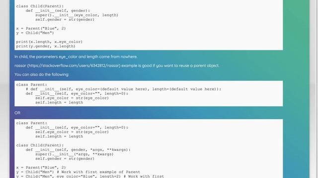 Python inherit variables from parent class смотреть онлайн