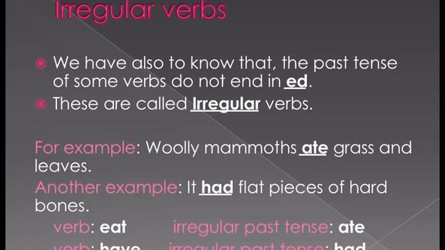 Regular and irregular past tense verbs смотреть онлайн