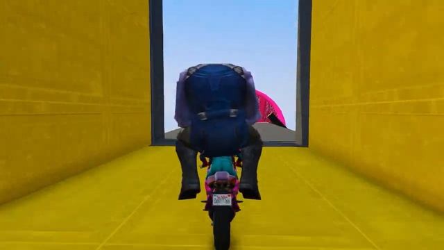GTA V SPIDERMAN BIKE STUNT RACE WITH EPIC MAP MEGA RAMP CHALLENGE STUNT JUMP FRIENDSHIP! смотреть онлайн