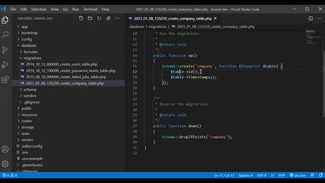 Lecture 23 Laravel Tutorial | Laravel Database Migration | Generating and Running Migration смотреть онлайн