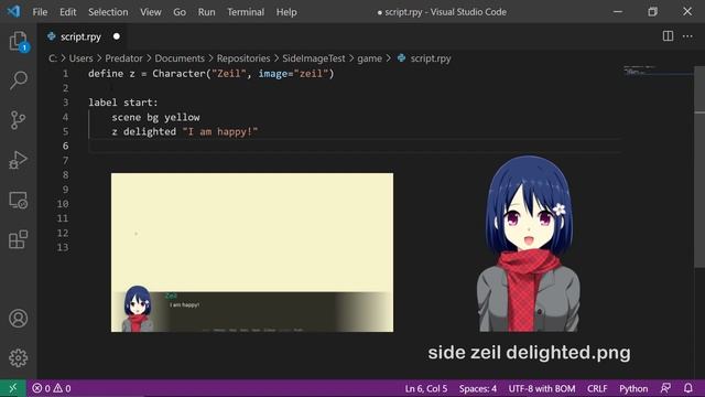 RenPy Tutorial using Side Image | Adding portraits in your Ren'Py Game смотреть онлайн
