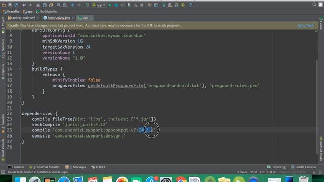 Android Snackbar Tutorial смотреть онлайн