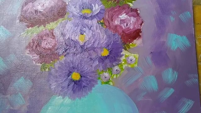 ? Как нарисовать цветы астры. Цветочный натюрморт маслом смотреть онлайн