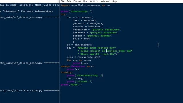 Python on Snowflake - How to Delete Records from One Table Using an ID Column from Another смотреть онлайн