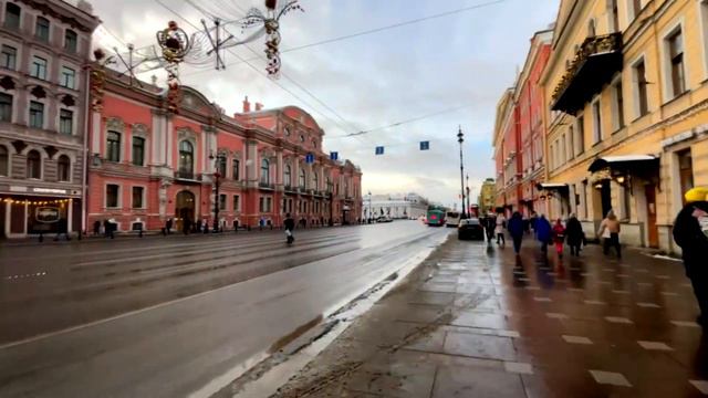 Winter in Saint Petersburg | Christmas Vibes | Nevsky Avenue 4k смотреть онлайн