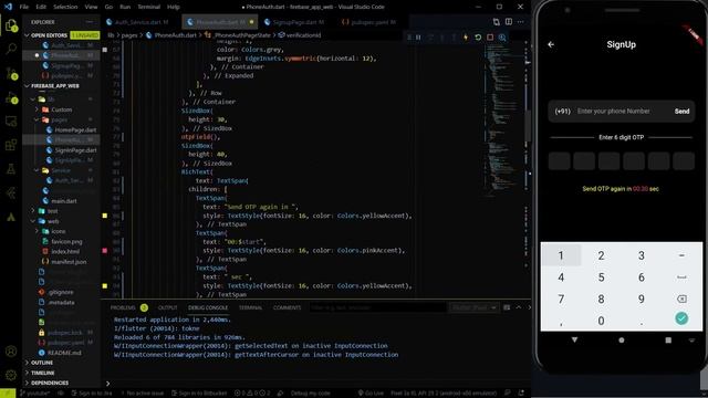 Flutter - Authenticate with Firebase with a Phone Number Using Flutter || Flutter with Firebase #07 смотреть онлайн