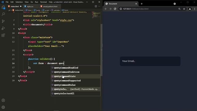 Email Validation Using Html, CSS & Javascript смотреть онлайн