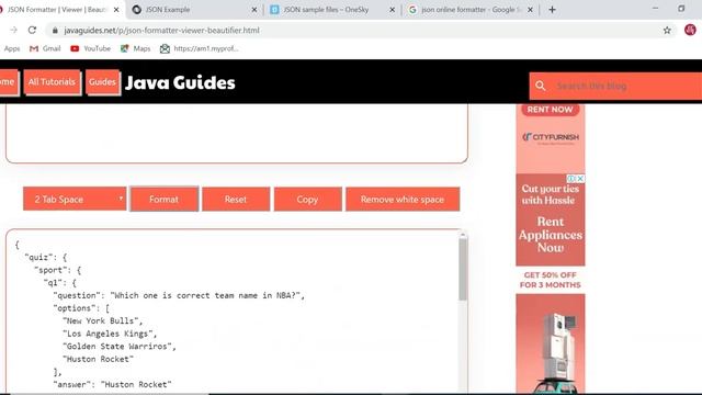 How To Use JSON Formatter Online Tool | Java Guides