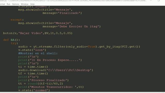 Tutorial bajar videos de youtube con pytube Python смотреть онлайн
