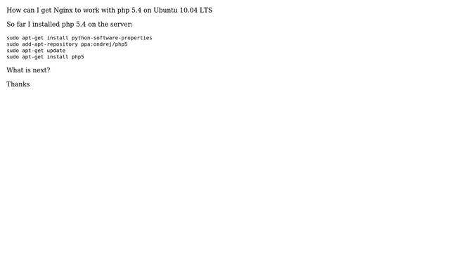 DevOps & SysAdmins: php 5.4 nginx ubuntu 10.04 LTS смотреть онлайн