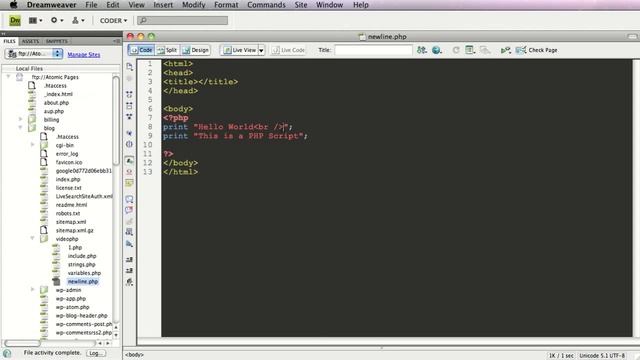 AtomicPages PHP Tutorial 6: Newlines in Strings смотреть онлайн
