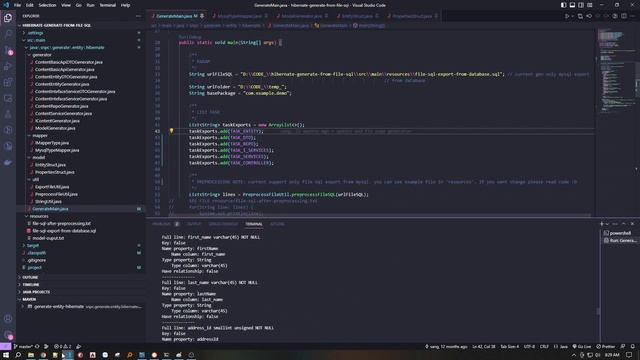 Project generate sql file database to entity, repo,... Java web смотреть онлайн
