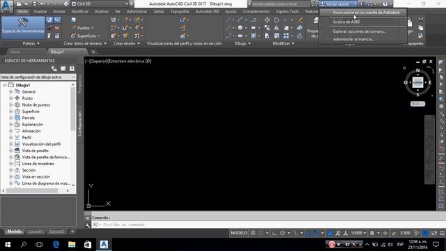 01. Descripción de interfaz de usuario (AutoCAD Civil 3D 2017). смотреть онлайн