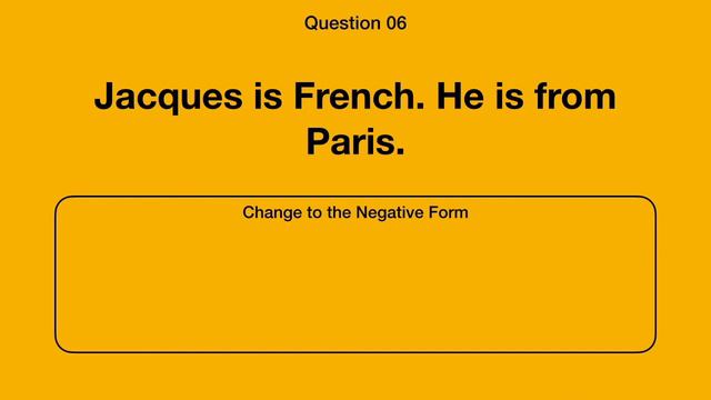 Present Simple Quiz: Change to the Negative Form смотреть онлайн