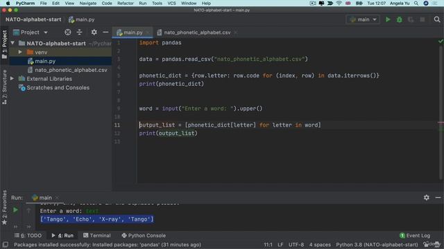 Day 30 - 274-Code Exercise Exception Handling in the NATO Phonetic Alphabet Project смотреть онлайн