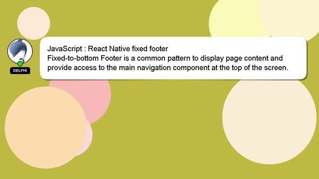 JavaScript : React Native fixed footer смотреть онлайн