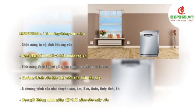 Bếp 365 - Giới thiệu Máy rửa bát Bosch SMS68UI02E смотреть онлайн