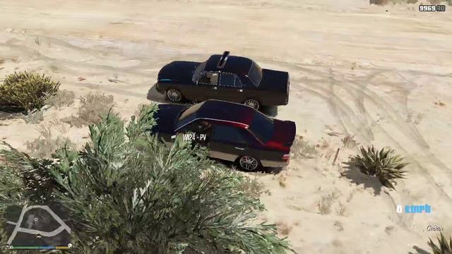 GTA 5 W124 E500 AMG BRABUS Vs GAZ-31029-POLICE в гонке гта 5,