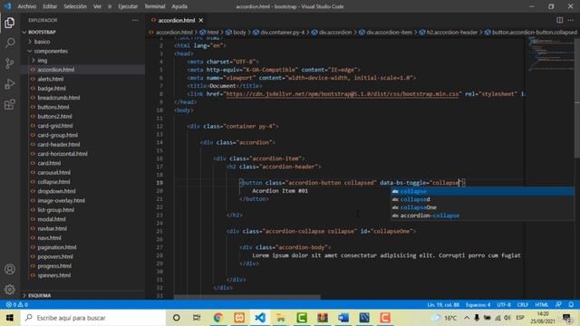 37 - Acordion - Curso aprende Bootstrap 5 desde cero смотреть онлайн