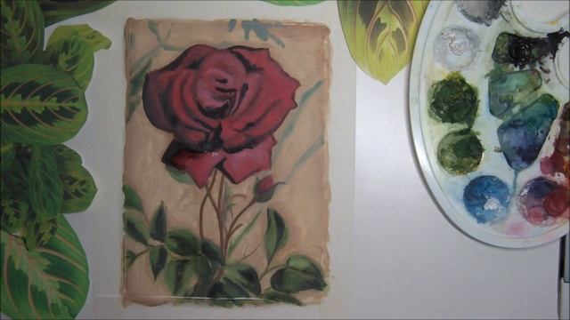 #art #illustraion Рисуем просто! (смешанная техника) Иллюстрация. Роза гуашью и акварелью (2021) смотреть онлайн