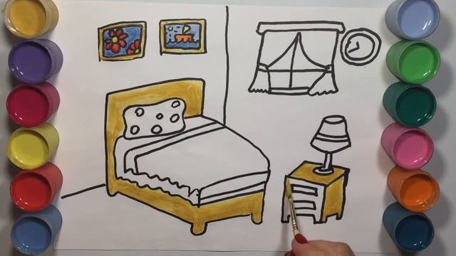 Рисуем и раскрашиваем комнату// Happy kids смотреть онлайн