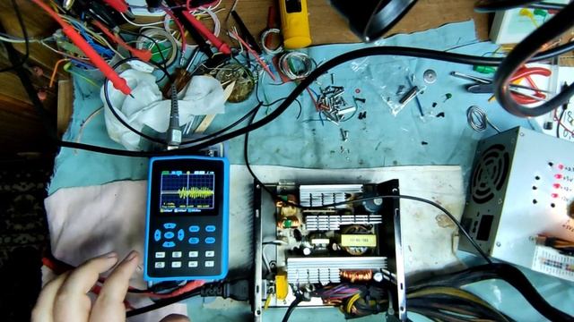 Пульсации импульсного блока питания проверка осцилографом DSO2512G смотреть онлайн