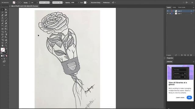 FLOWER digital art using adobe illustrator (AI) - DIGITAL ART смотреть онлайн