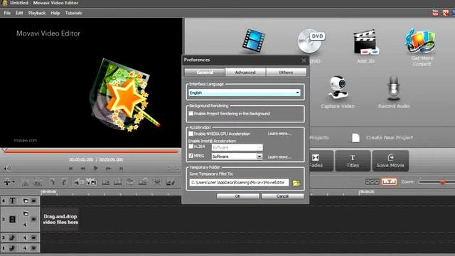 Movavi Video как перейти на русский язык